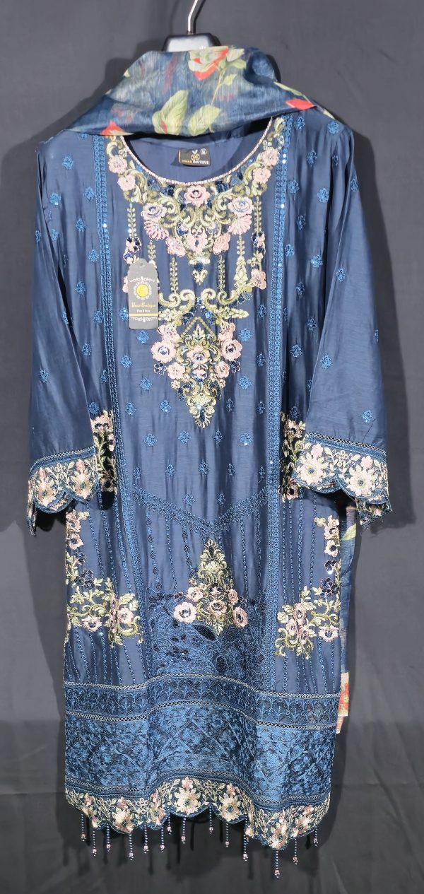 NAVY BLUE 3 Piece Lawn Stitched Embroidered