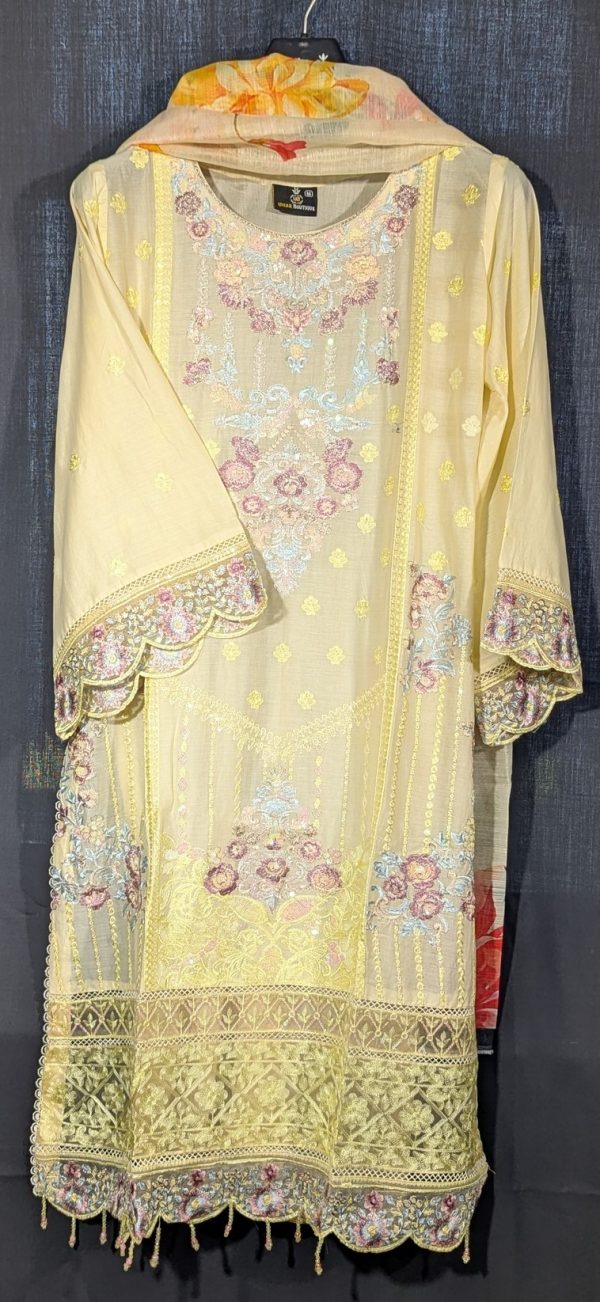 LEMON YELLOW 3 Piece Lawn Stitched Embroidered