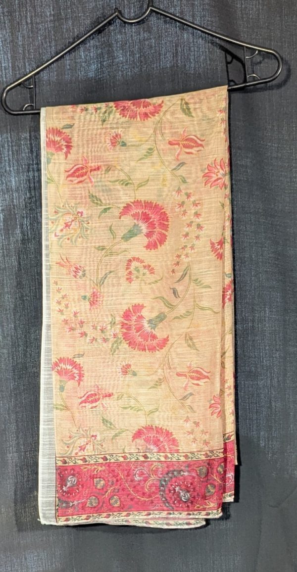BEIGE 3 Piece Lawn Stitched Embroidered - Image 3
